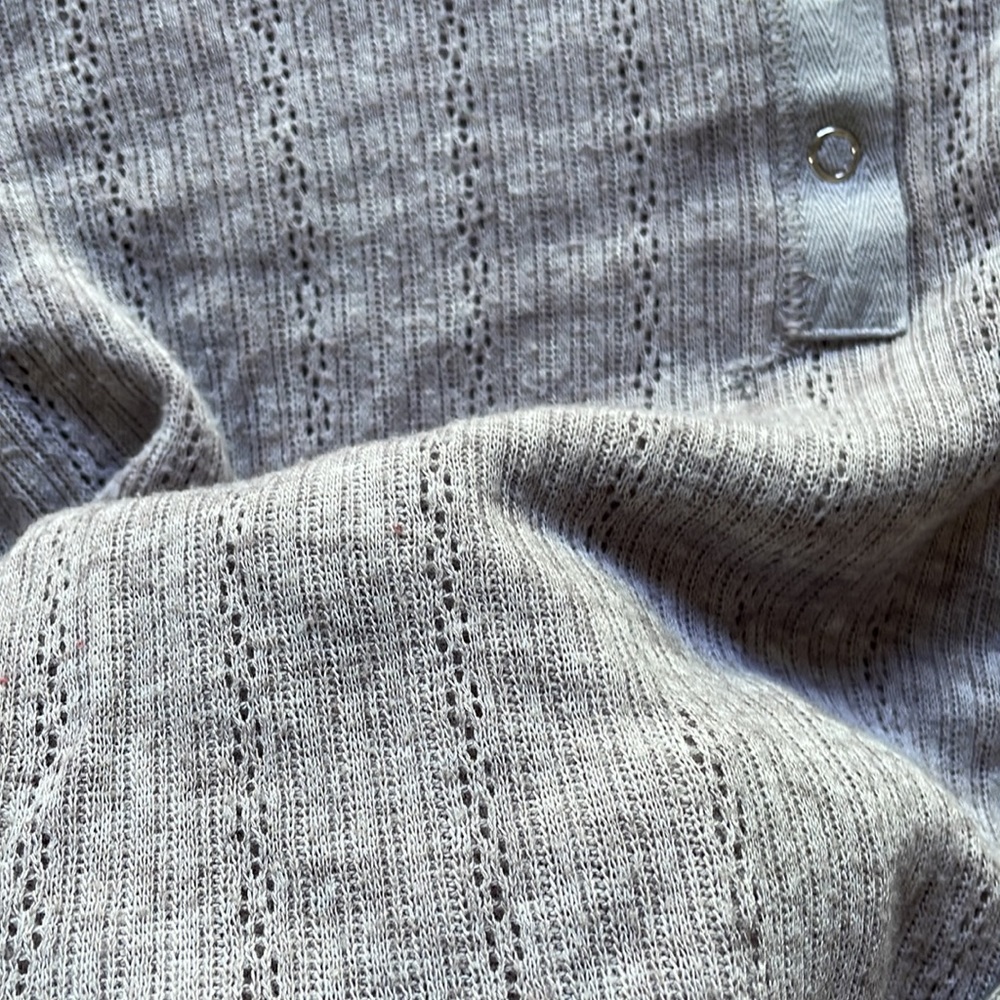 wild fable Long Sleeve Grey Pointelle Blouse - Picture 4 of 6